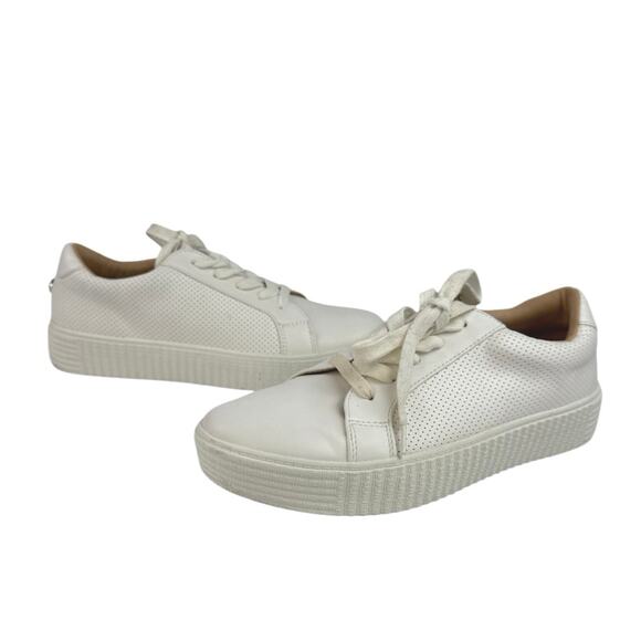 Steve Madden Toliver Women's White Leather Lace Up Low Top Sneakers Shoes 10 - Picture 8 of 8